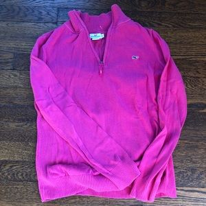 Hot pink Vineyard Vines Quarter-zip sweater